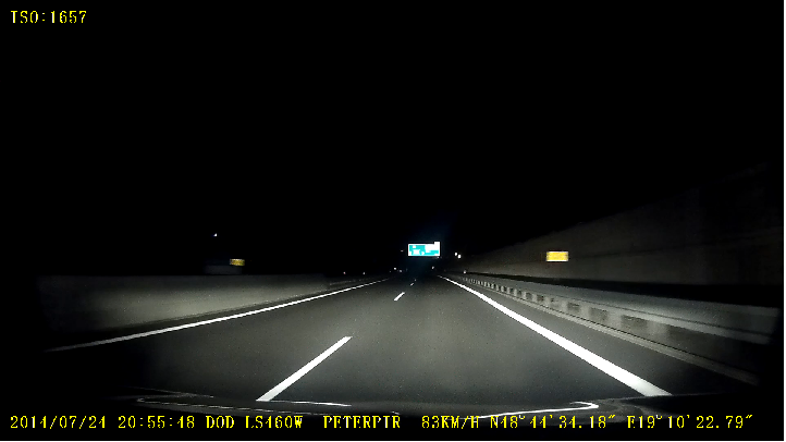 DOD LS 460W ISO nočný záznam