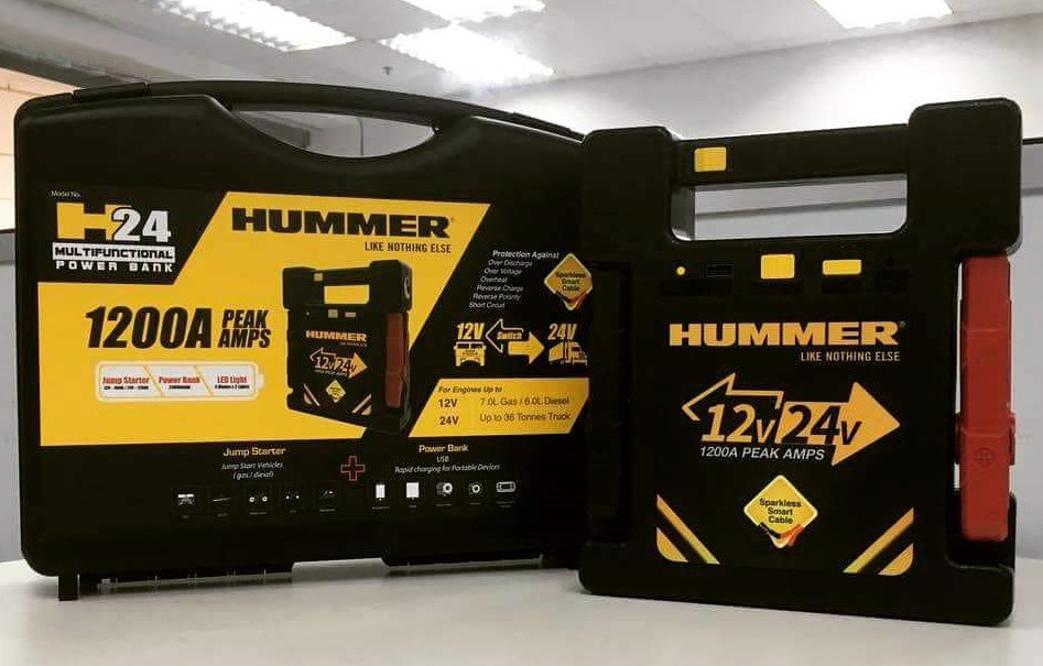 jumper starter Hummer H24 untuk truk dan kendaraan hingga 36 ton