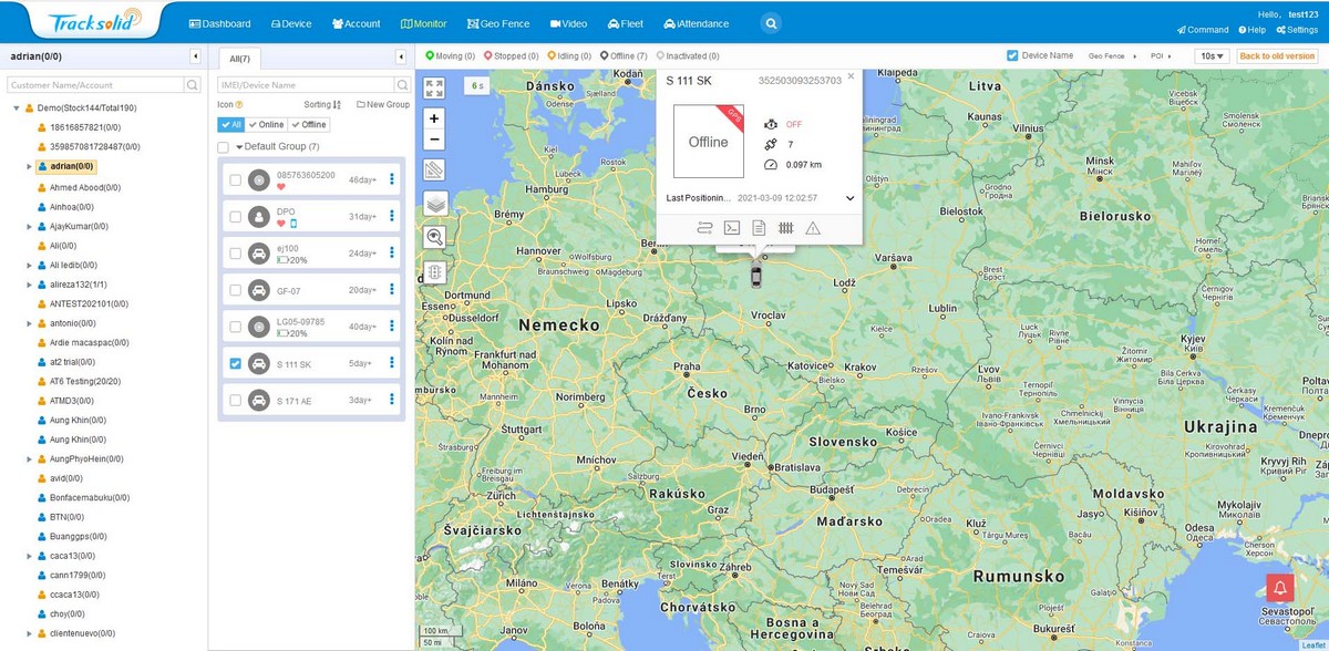 live sledovanie vozidla cez gps profio x5