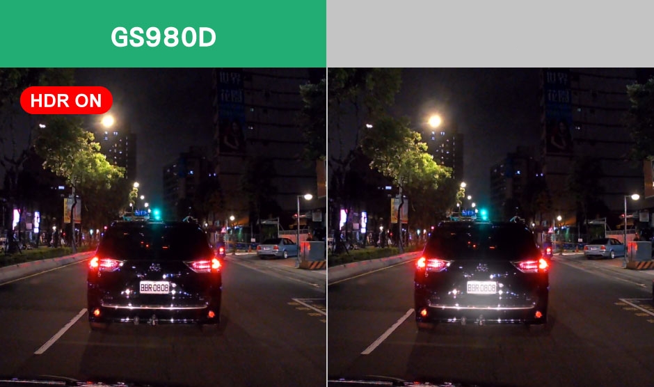 Perfektné nočné videnie vďaka HDR technológii - dod kamera do auta