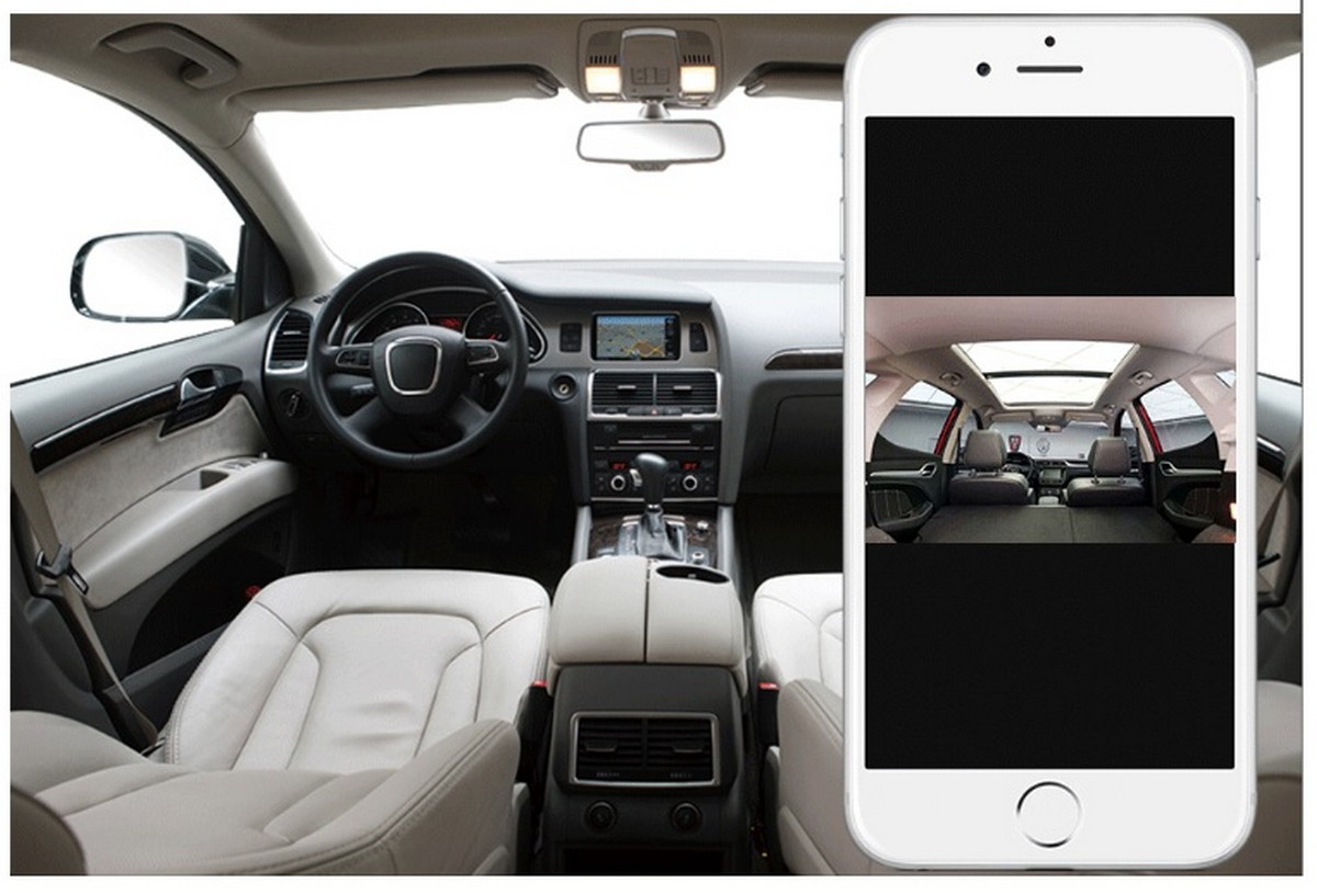 kamery do auta sledovanie obrazu cez app mobil smartphone